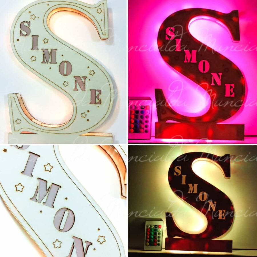 lampade led lettera con nome