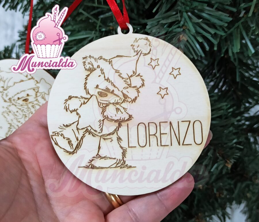 pallina di natale in legno