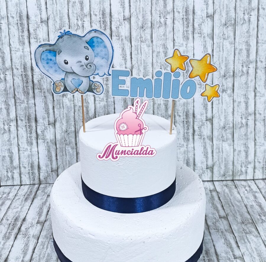 cake topper elefantino