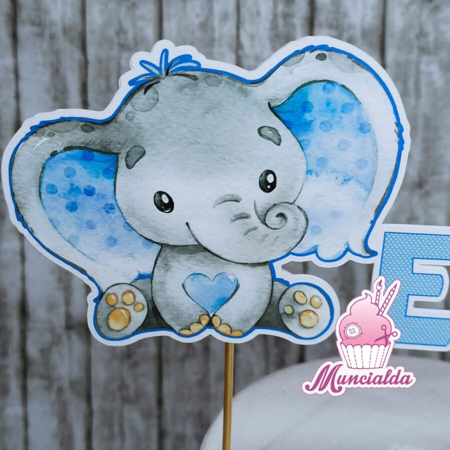 cake topper elefantino