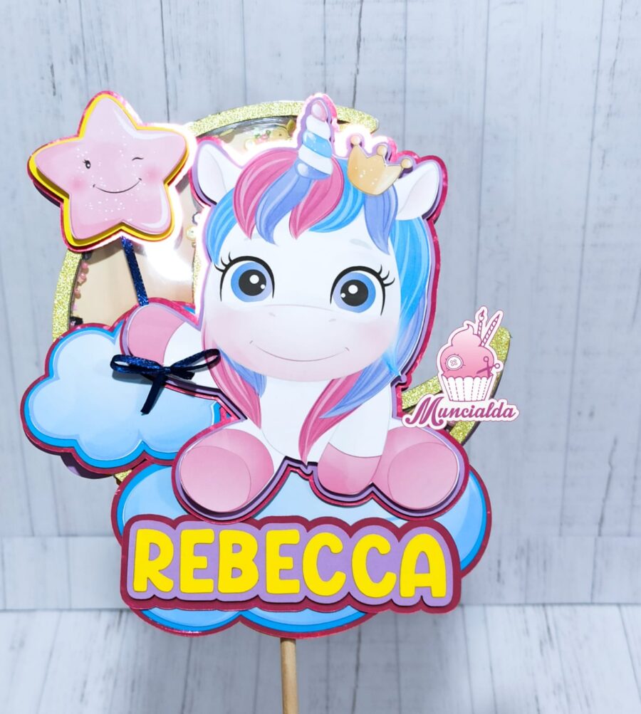 cake topper unicorno