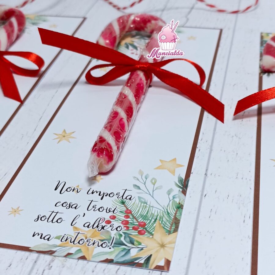 cartoncino segnaposto con candycane